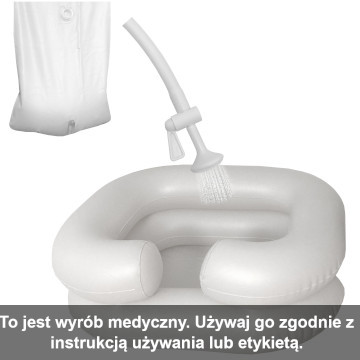 Basen do mycia głowy w łóżku z odpływem