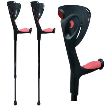 Kule ortopedyczne z miękką rączką czarno-czerwony