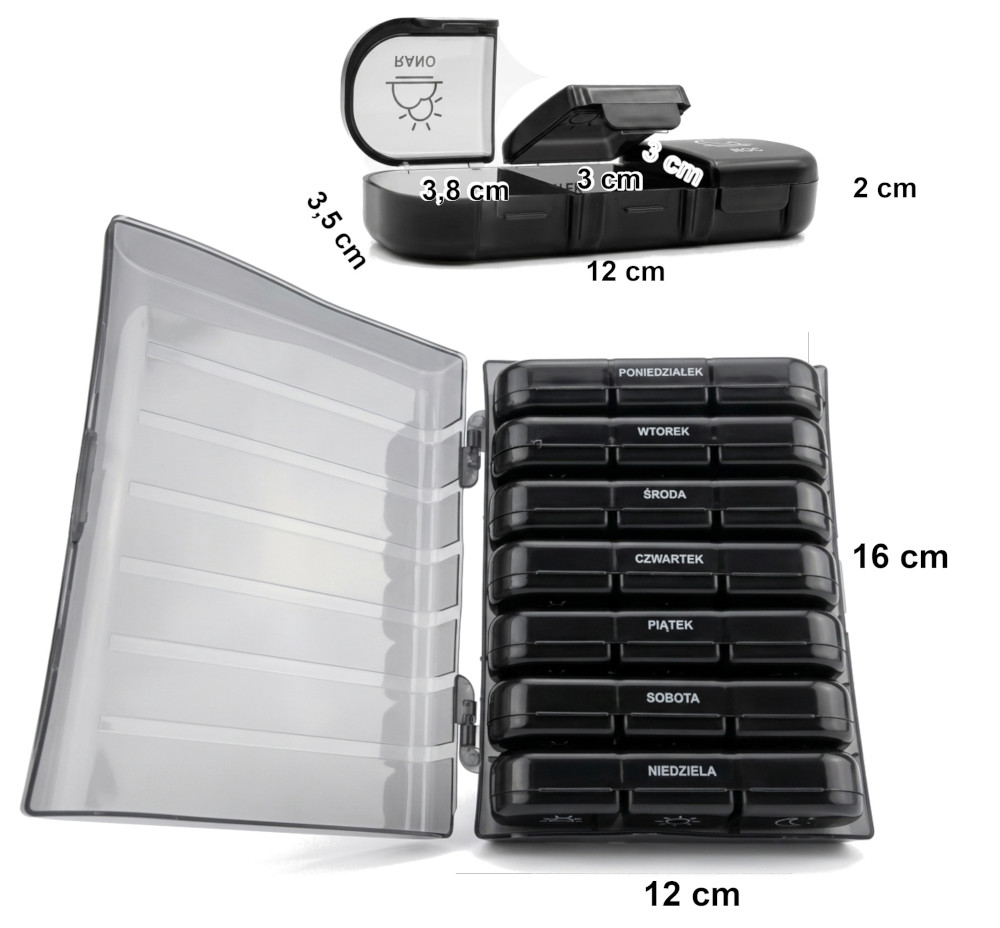Pudełko na leki tygodniowe 7 dni 3 pory – organizer na tabletki